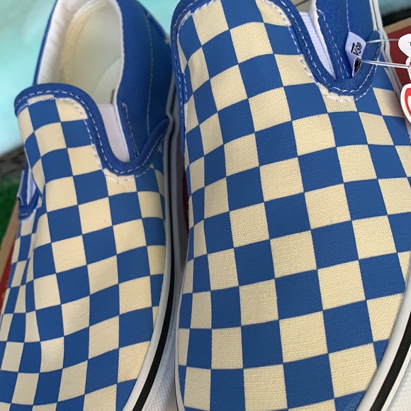 VANS CLASSIC SLIP ON CHKRBRD NEBULAS Bl/Trwht WMNS - Picture 9 of 16